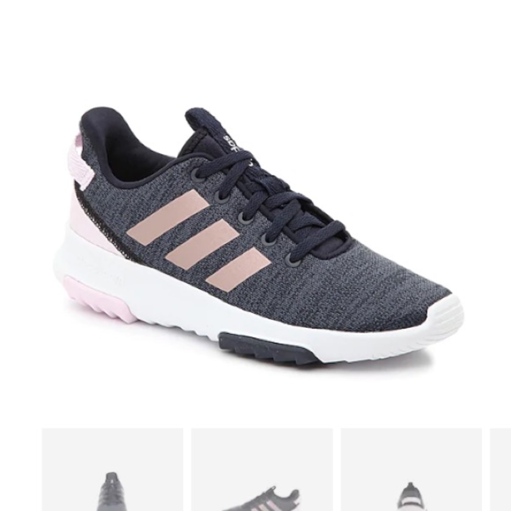 Adidas Cloudfoam Girls Sz4 Navy/Rose Gold Shoes